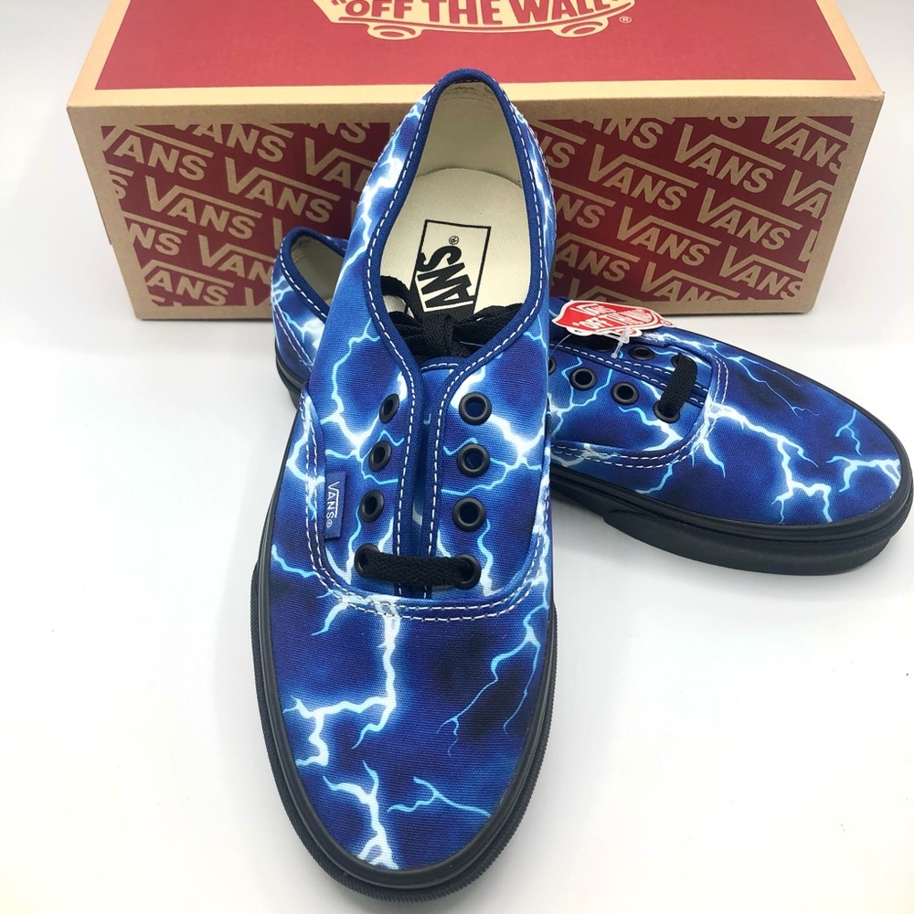 Vans Authentic Lightning Blue/Black Athletic Skate Shoe Casual Sneaker Women 7.5 - Picture 4 of 13